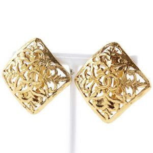 Chanel Coco Mark Earring Gold Plated Gold Women - image 1